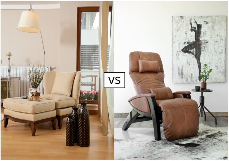 a lounger and recliner chair