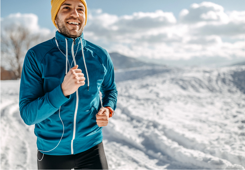 a man going for a jog
