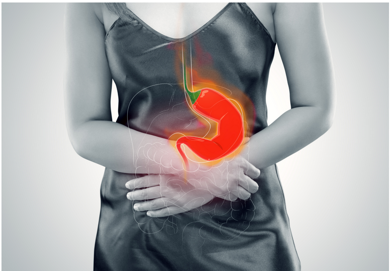 a person suffering from acid reflux
