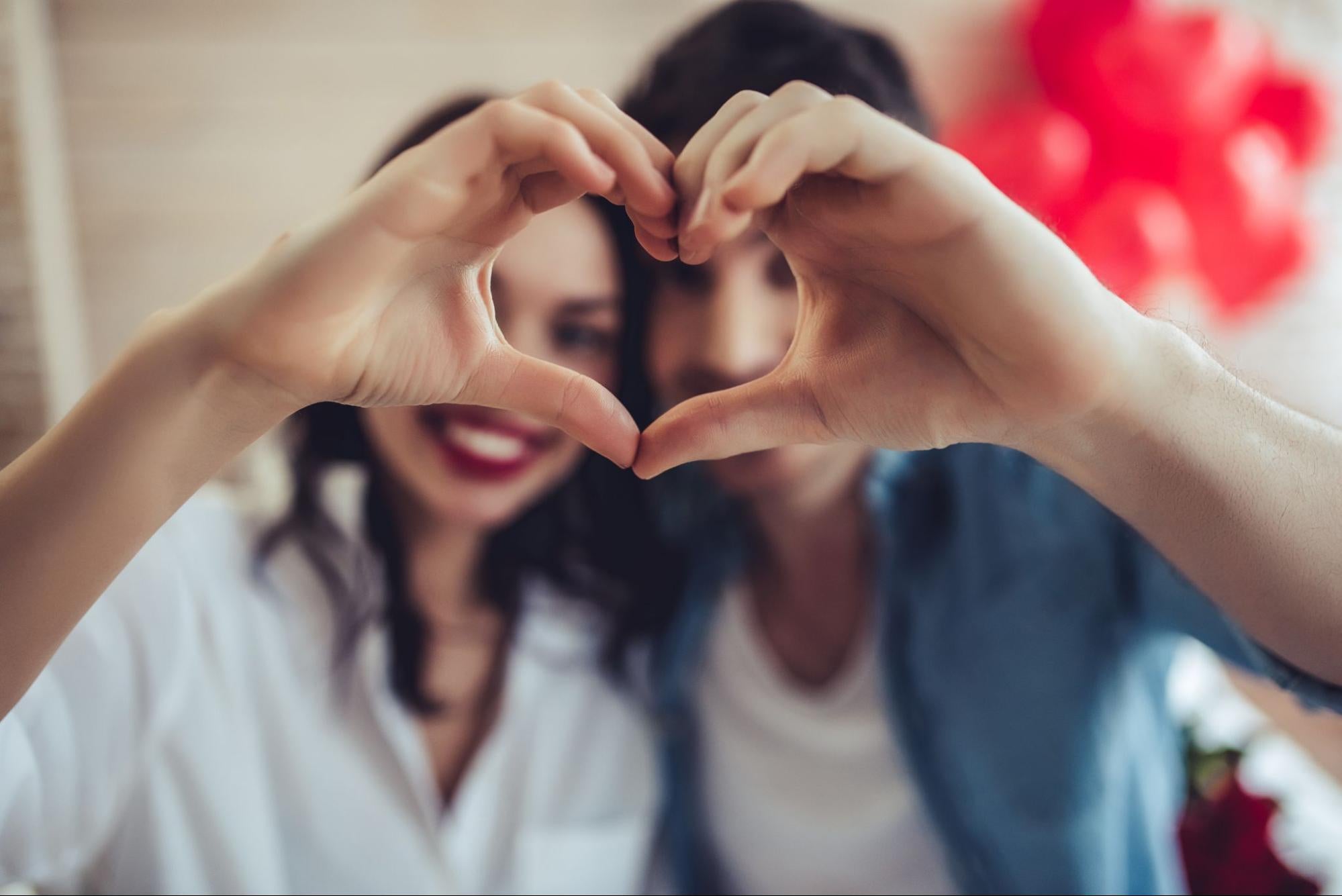 couple enjoying valentines day gifts