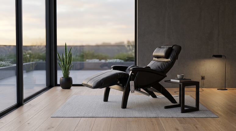 dual power recliner zero gravity in modern living room