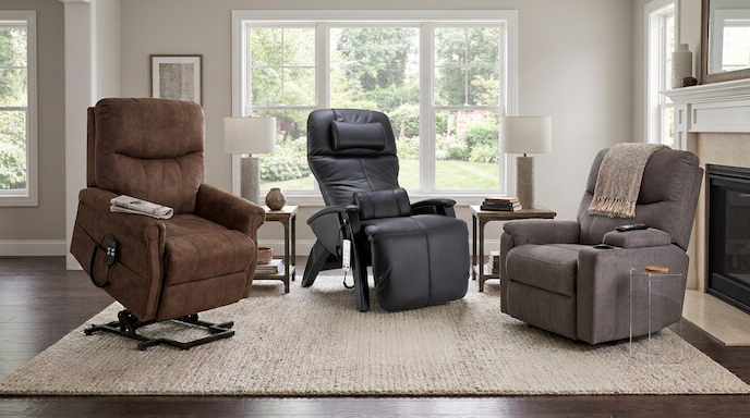 example of what power recliner is next to other recliner types in living room