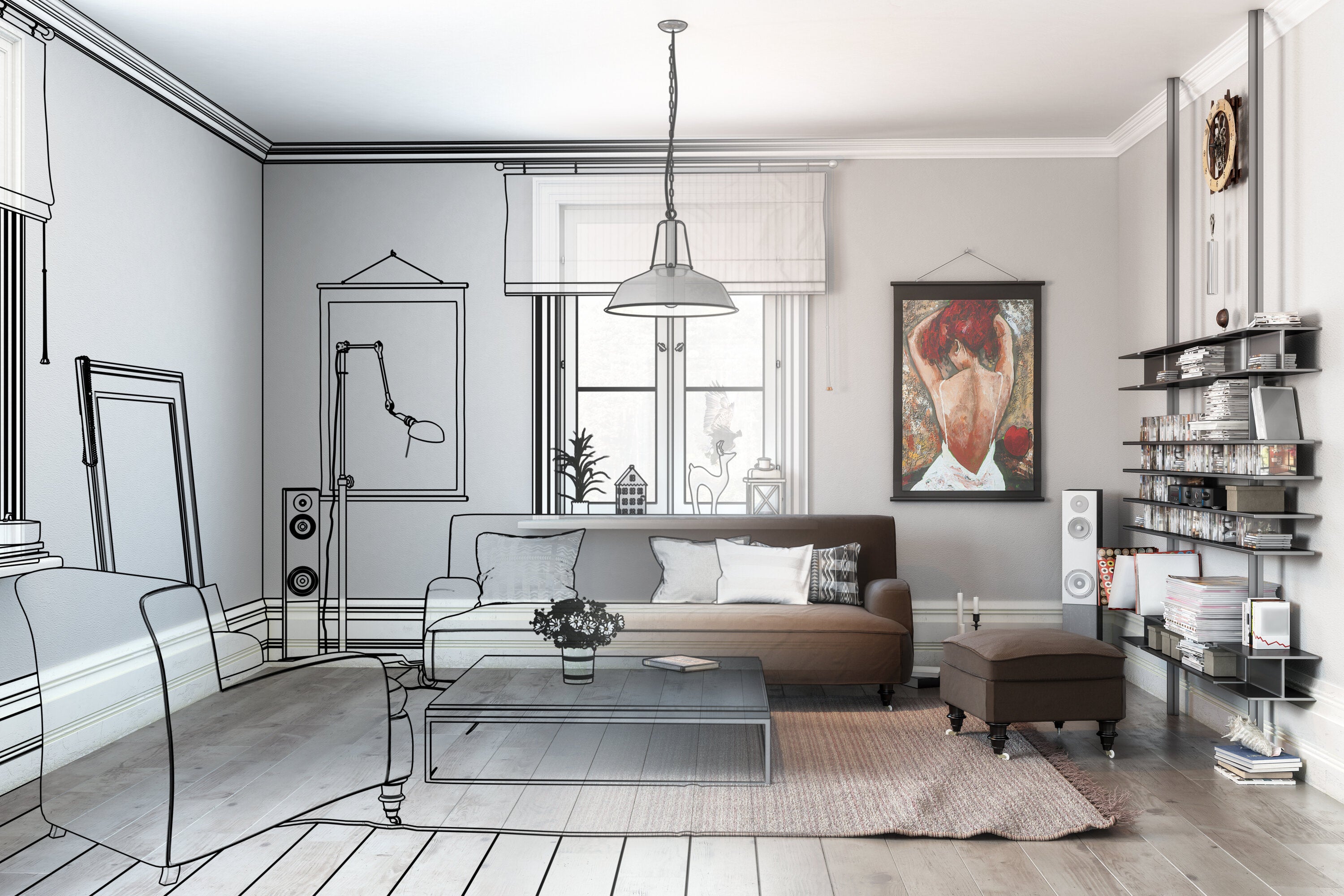 living room design idea for using a recilner