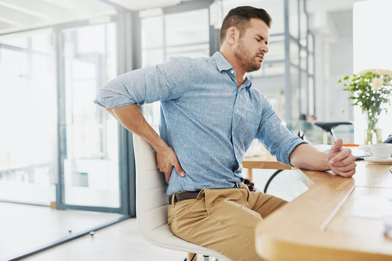 man needing back tension relief