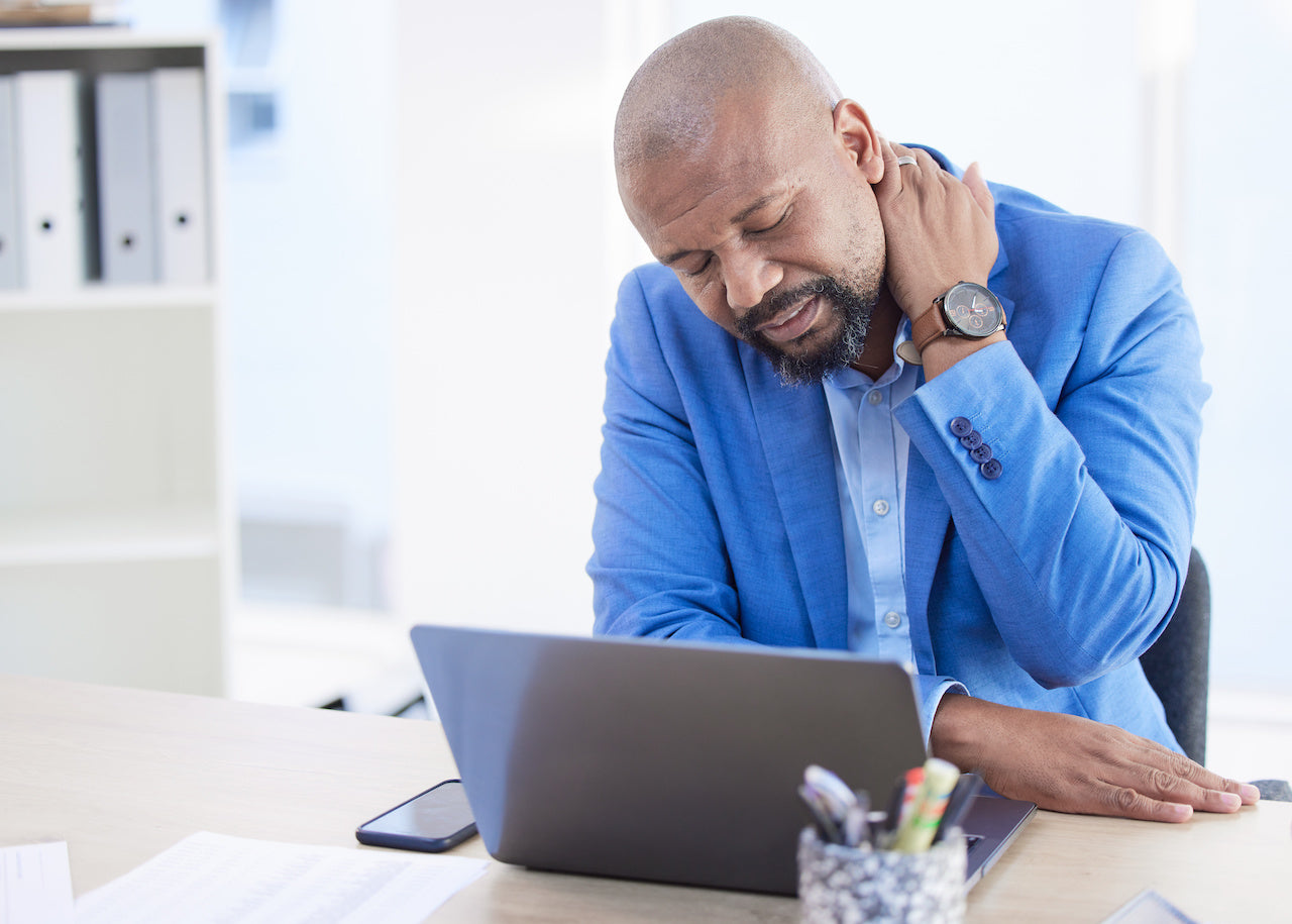 man with tech neck pain
