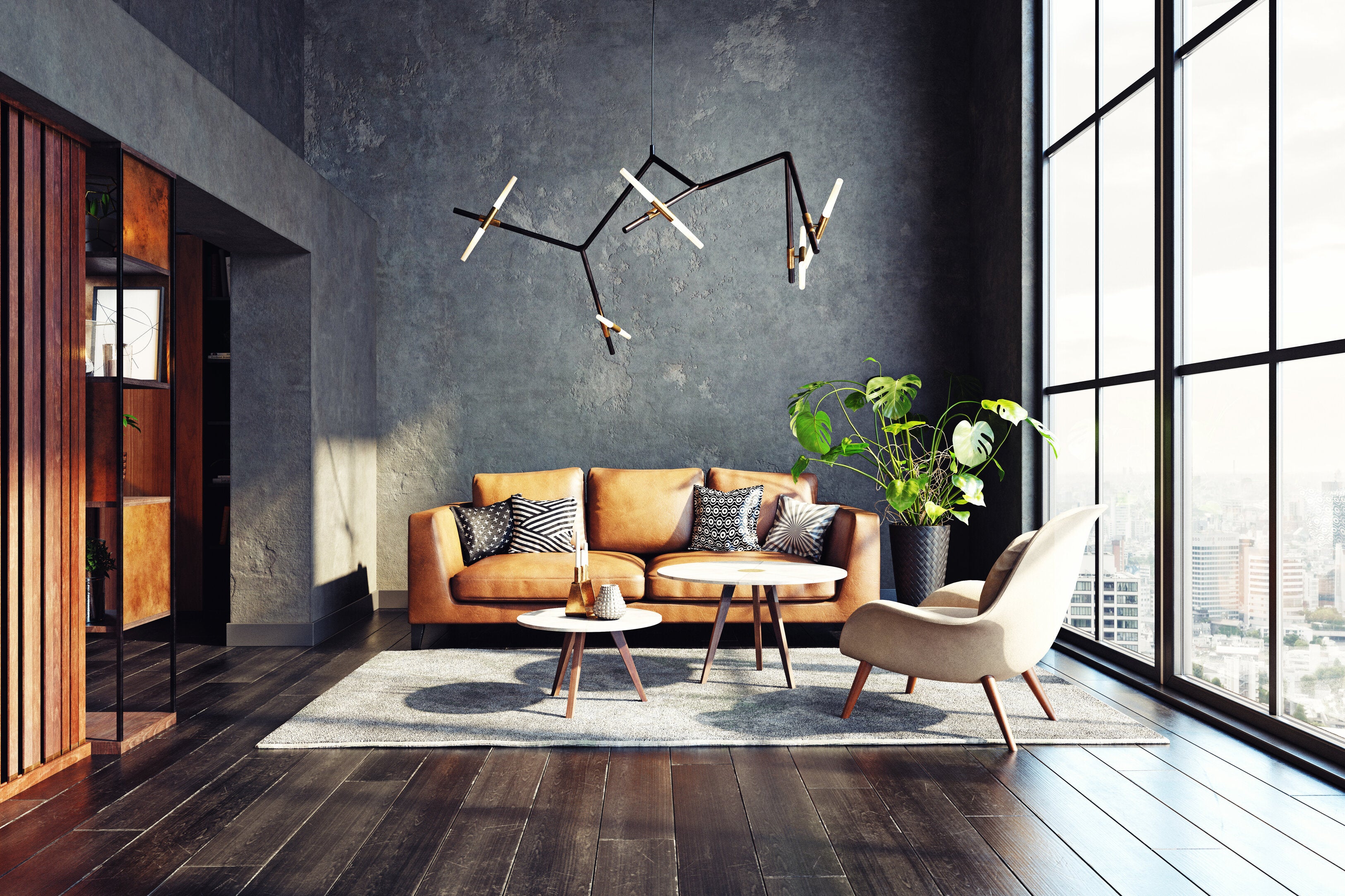 modern living room with chair