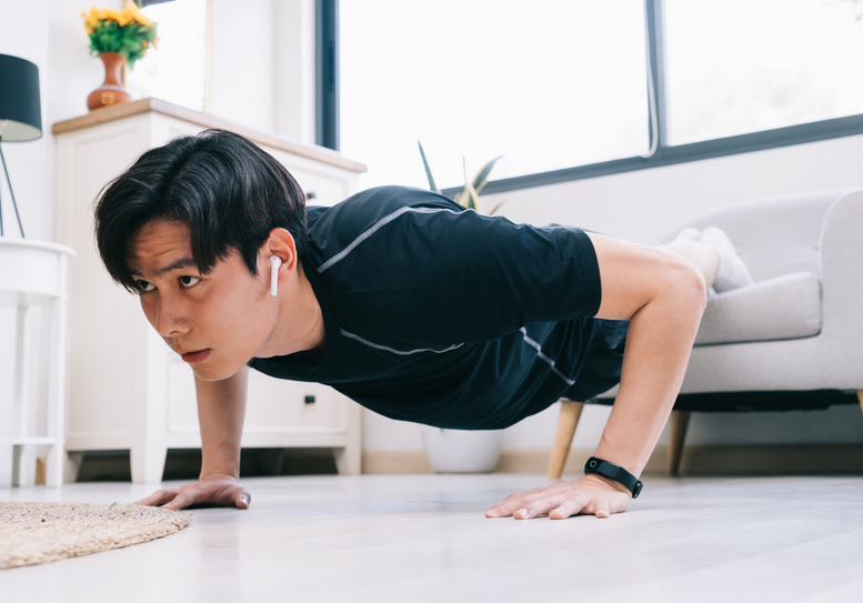 photo of a man doing a pushup