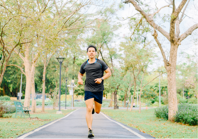 photo of a man going for a run