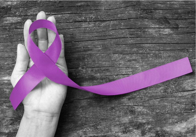 photo of a purple ribbon for alzheimers awareness