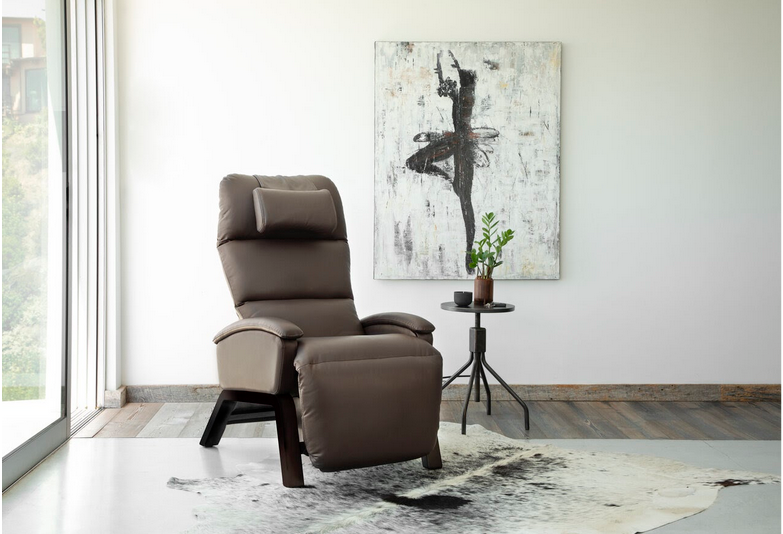 photo of a zero gravity chair in front of a window