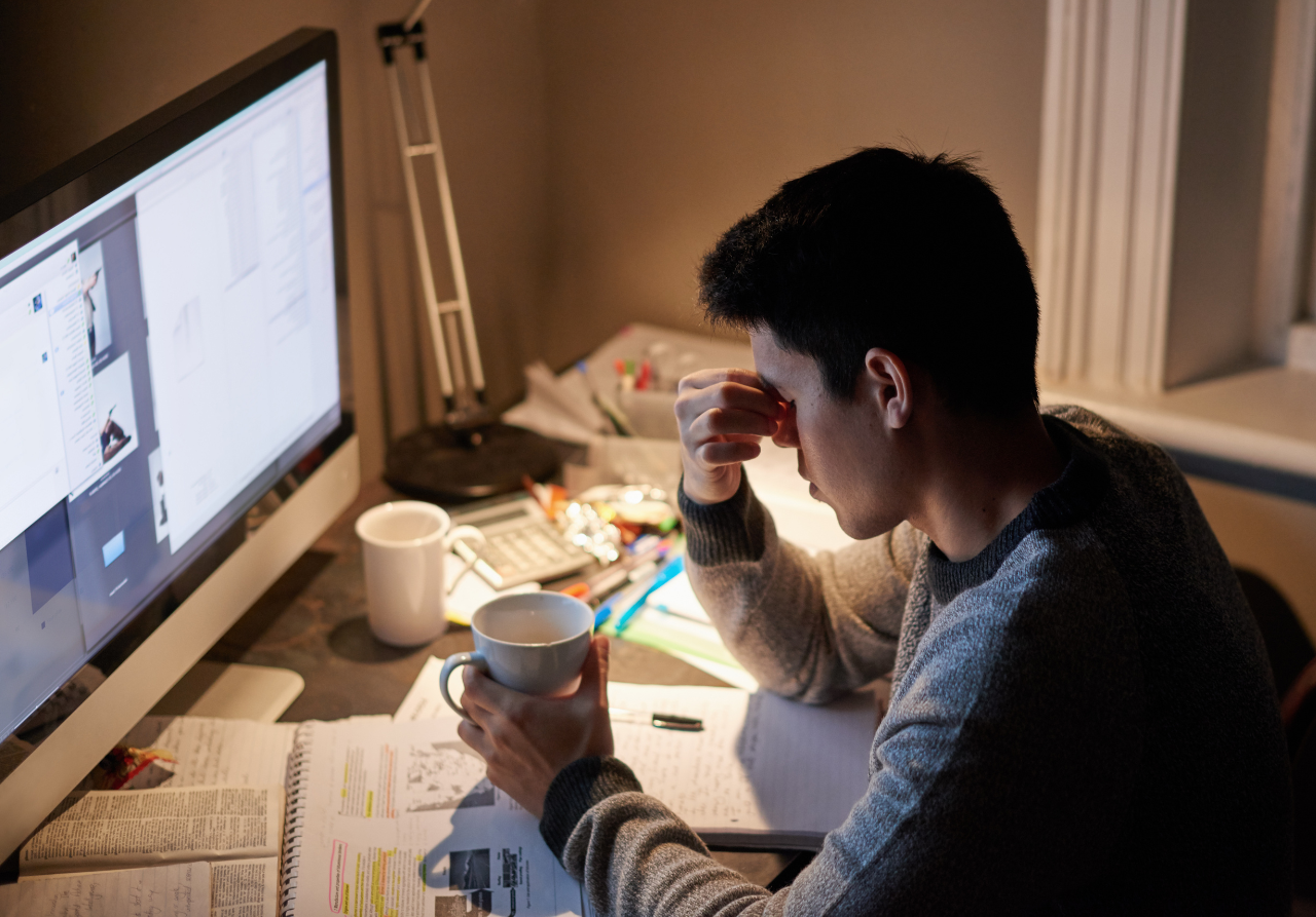 stressed man during stress awareness month