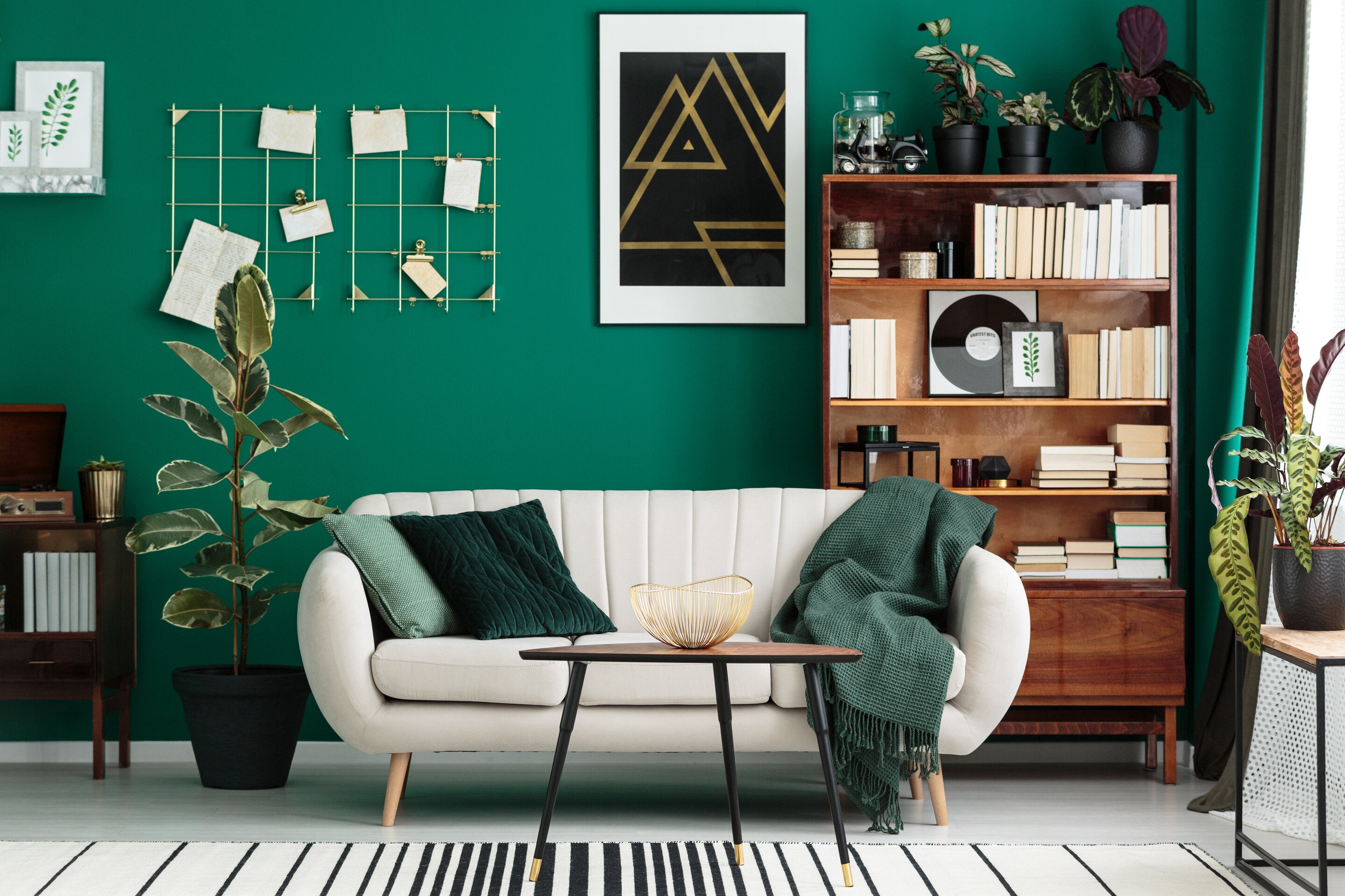stylish home library with seating