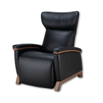 black upholstered Svago motion mastery zero gravity lounge chair front angle