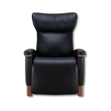 black upholstered Svago motion mastery zero gravity lounge chair front