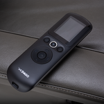 black remote control with a digital display turned off and multiple buttons for motion mastery zero gravity recliner