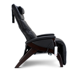 black Svago newton zero gravity chair with wooden base side view