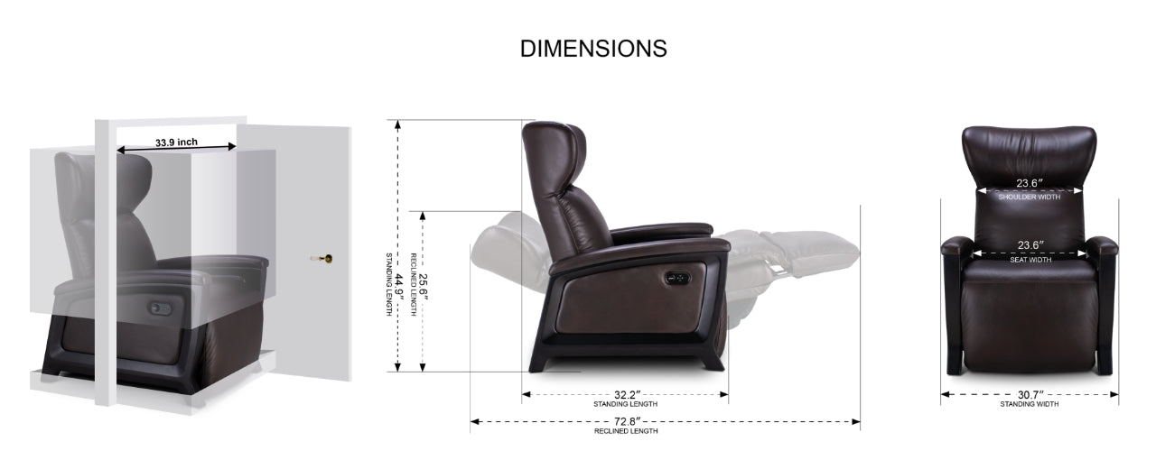 Dimensions for Svago The Motion Mastery Lounge Chair