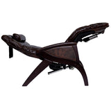 mahogany Svago zero gravity chair reclined in zero gravity position