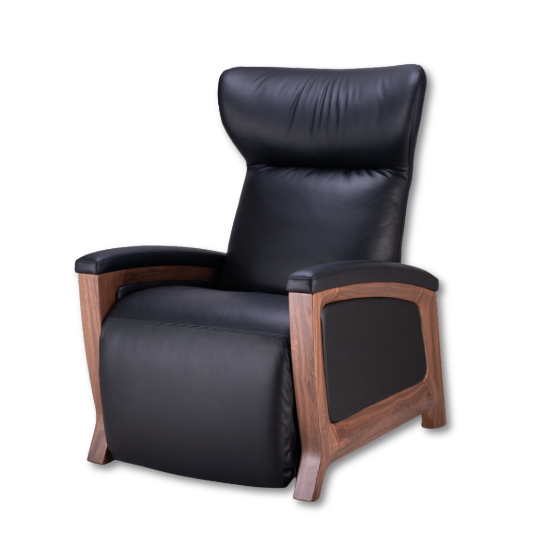 Black Svago motion mastery zero gravity lounge chair front angle
