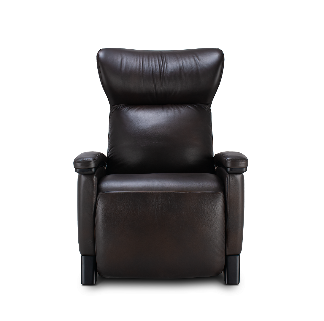 brown upholstered Svago motion mastery zero gravity lounge chair front