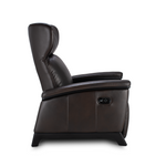 brown upholstered Svago motion mastery zero gravity lounge chair side view