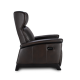 brown upholstered Svago motion mastery zero gravity lounge chair side view