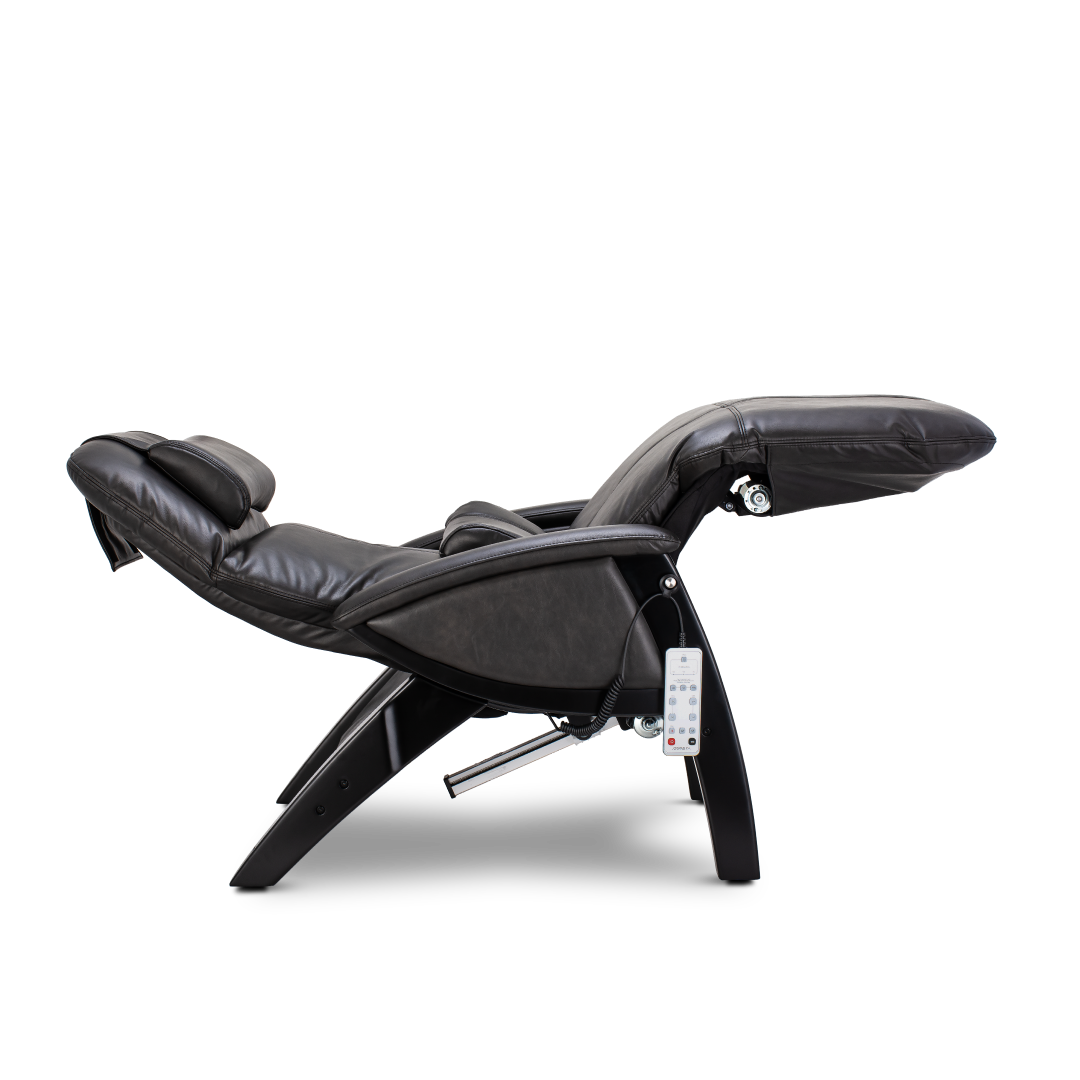 midnight black svago ZGR zero gravity recliner in reclined position